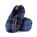 Kapcie chłopięce futro niebieska krata.jpg