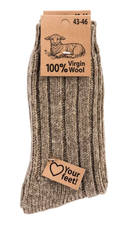 Skarpetki 100% wełny jagnięcej SOCKS 4 FUN Niezwykle miłe i ciepłe beżowe