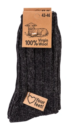 Skarpetki 100% wełny jagnięcej SOCKS 4 FUN Niezwykle miłe i ciepłe czarne