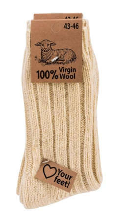 Skarpetki 100% wełny jagnięcej SOCKS 4 FUN Niezwykle miłe i ciepłe kremowe