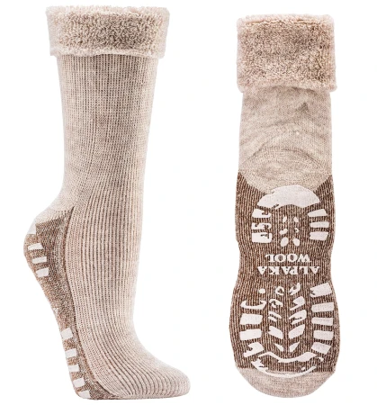 Skarpetki Wełniane SOCKS 4 Alpaka z ABS-em beżowe