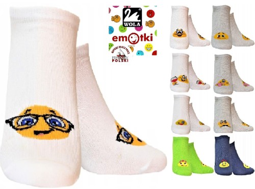 Stopki Emotki Damskie Bawełniane Buźki