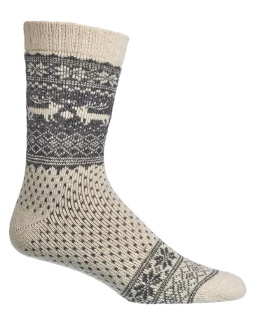 Skarpetki ALPAKA SOCKS 4 FUN w Norweskie Wzory Kremowe