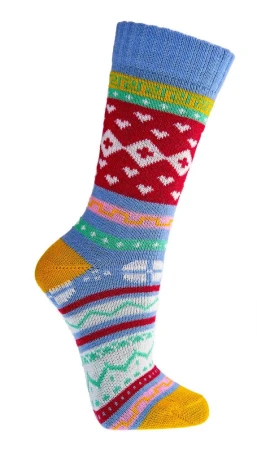 Skarpetki Wełniane SOCKS 4 FUN Kolorowe Ciepłe niebieskie