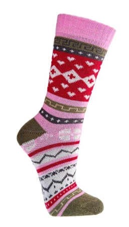 Skarpetki Wełniane SOCKS 4 FUN Kolorowe Ciepłe różowe