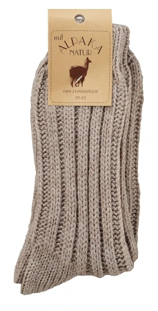 Skarpetki z Wełną Alpaki SOCKS 4 FUN Bardzo Ciepłe beżowe