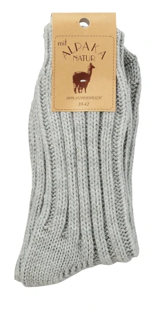 Skarpetki z Wełną Alpaki SOCKS 4 FUN Bardzo Ciepłe popiel jasny