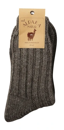 Skarpetki z Wełną Alpaki SOCKS 4 FUN Bardzo Ciepłe brązowe