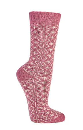 Skarpetki Wełniane SOCKS 4 FUN Kolorowe Ciepłe Fiolet Jasny