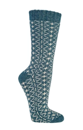 Skarpetki Wełniane SOCKS 4 FUN Kolorowe Ciepłe Niebieskie