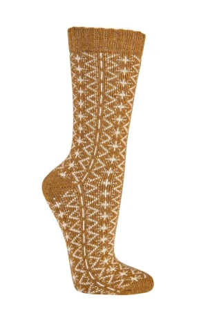 Skarpetki Wełniane SOCKS 4 FUN Kolorowe Ciepłe Musztarda
