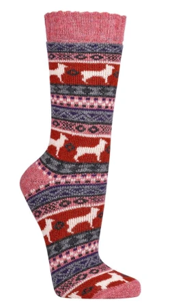 Skarpetki Wełniane SOCKS 4 FUN Kolorowe Ciepłe Różowe