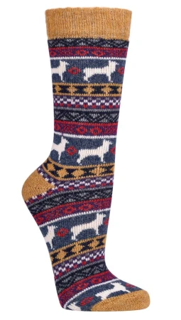Skarpetki Wełniane SOCKS 4 FUN Kolorowe Ciepłe Musztarda