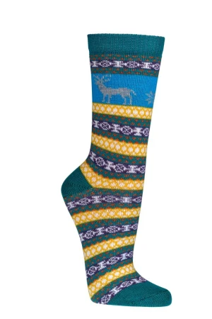 Skarpetki Wełniane SOCKS 4 FUN Kolorowe Ciepłe Turkus