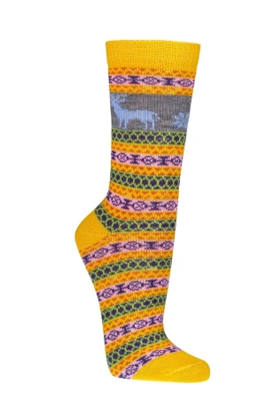 Skarpetki Wełniane SOCKS 4 FUN Kolorowe Ciepłe Żółte
