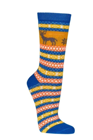 Skarpetki Wełniane SOCKS 4 FUN Kolorowe Ciepłe Niebieskie