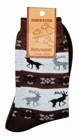Skarpetki z Wełną Socks 4 Fun Wzorzyste brąz