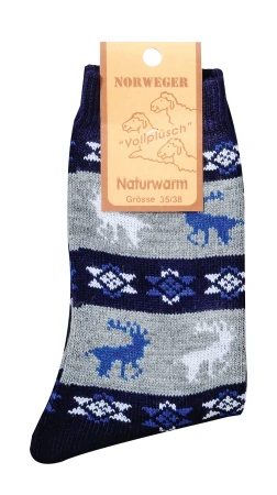 Skarpetki z Wełną Socks 4 Fun Wzorzyste granat