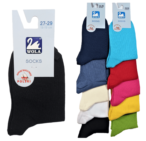 Skarpetki młodzieżowe Wola gładkie bawełniane