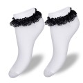 Stopki Damskie z Koronką 941 MILENA BIAŁA NERO