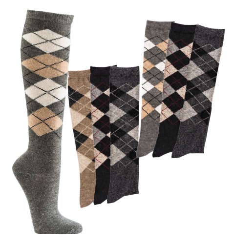 Przejdź do produktu Podkolanówki z Wełną Alpaki w Romby Socks 4FUN 