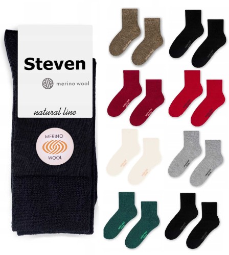Skarpetki Damskie z Wełny Merynosów Steven Merino Wool