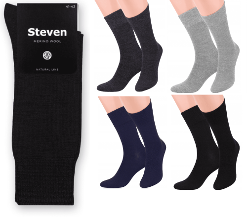 Skarpetki Męskie z Wełny Merynosów Steven Merino Wool