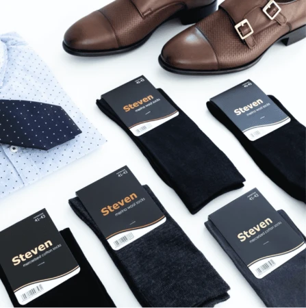 Skarpetki Męskie z Wełny Merynosów Steven Merino Wool
