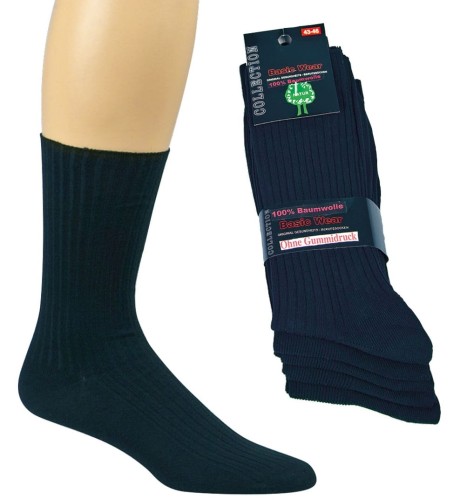 Skarpety 100% bawełny bezuciskowe Czarne