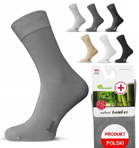 Przejdź do produktu Skarpety Skarpol Bambusowe Bezuciskowe z Jonami Srebra  