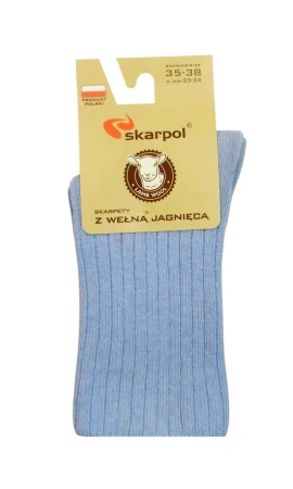 Skarpetki z Wełny Jagnięcej Bezuciskowe Skarpol błękitny.jpg