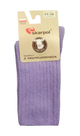 Skarpetki z Wełny Jagnięcej Bezuciskowe Skarpol wrzos.jpg