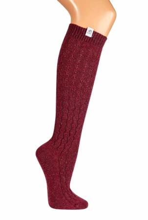Podkolanówki damskie z Wełną Merino bordo_optimized.jpg