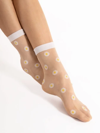 Skarpetki Wzorzyste Daisy Fiore Cienkie w Kwiatki