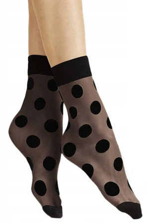 Skarpetki Bezuciskowe Virginia Fiore Grochy Black