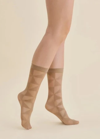 Skarpetki Gabriella Syla w Trójkąty Beige.jpg