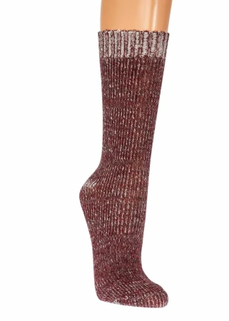 Skarpetki ALPAKA SOCKS 4 FUN Grube i Ciepłe Bordowe