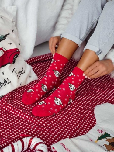 Przejdź do produktu Skarpetki Damskie Świąteczne  Milena Psy - Buldogi