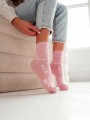 Skarpetki Damskie Milena Kontury Kota różowe