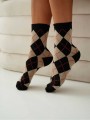 Skarpetki Damskie Vintage Romby Milena czarny