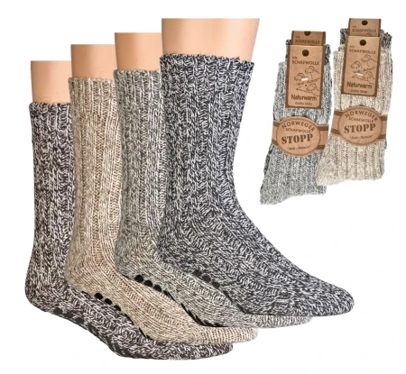 Skarpetki Wełniane SOCKS 4 FUN Bardzo Ciepłe z ABS-em
