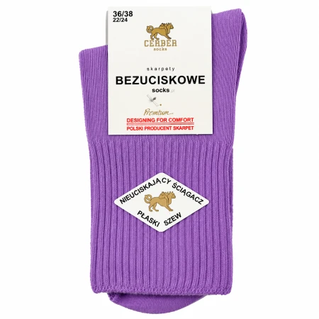 Skarpety Damskie Bawełniane Bezuciskowe Cerber Polskie Fiolet-J.png