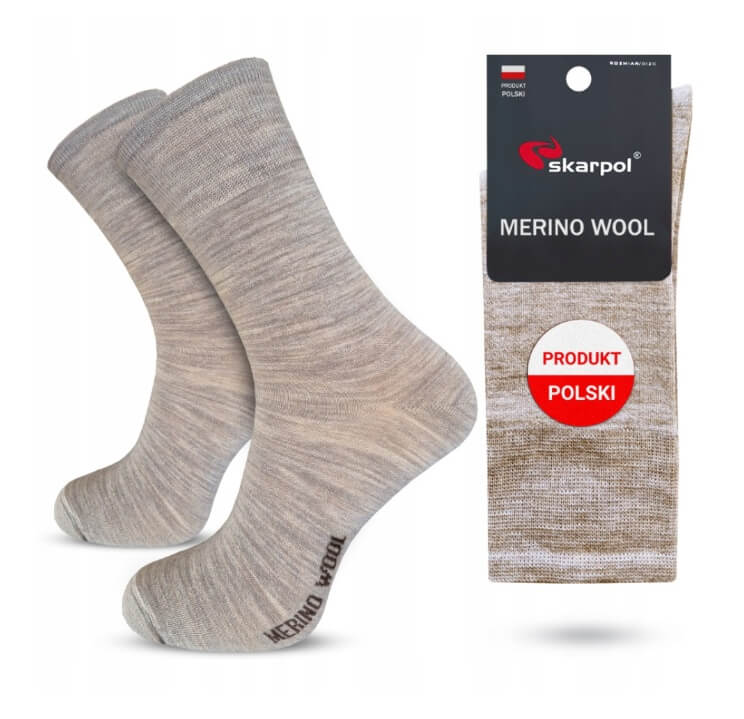 Skarpety Wełna Merino 87% Skarpol Art.56 Beżowe.jpg