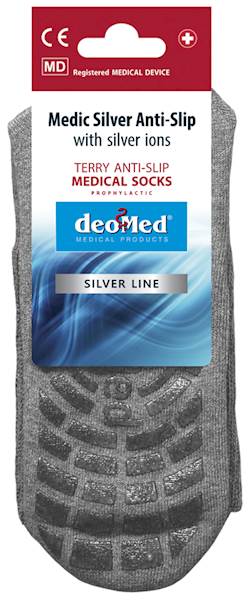 Skarpety Medyczne Antypoślizgowe DeoMed Medic Silver ABS Bezuciskowe